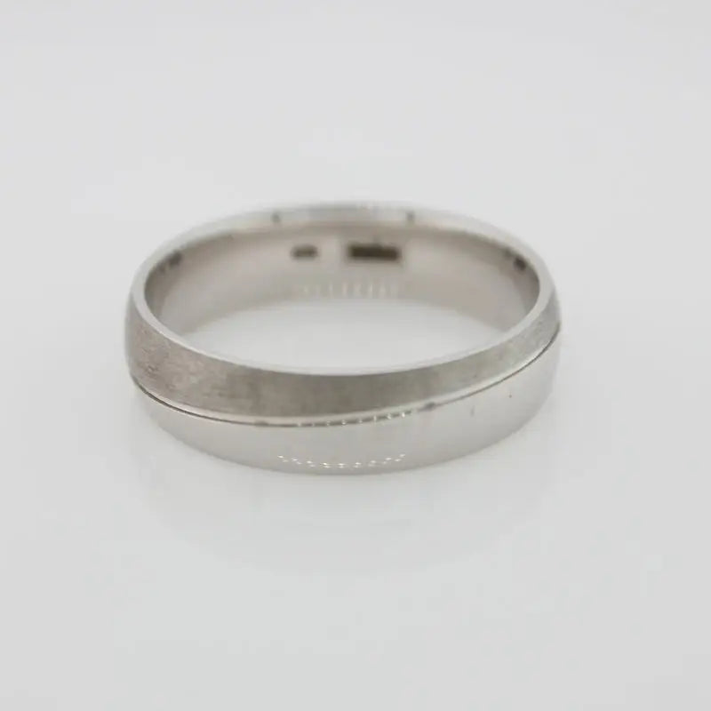 Sterling Silver 'Hombre' Matte/Polished Ring, Size X 1/2, 6.1mm Wide