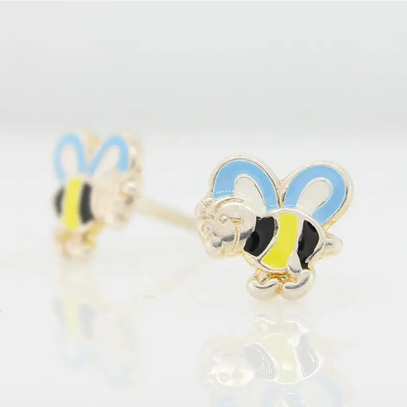 Sterling Silver Honey Bee Stud Earrings