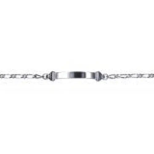 Sterling Silver ID Diamond Cut 1 + 1 Figaro Bracelet Chain