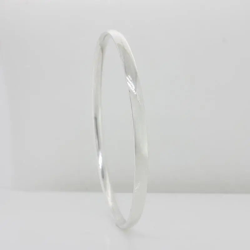 Sterling Silver Low Round Bangle 60mm Internal Diameter