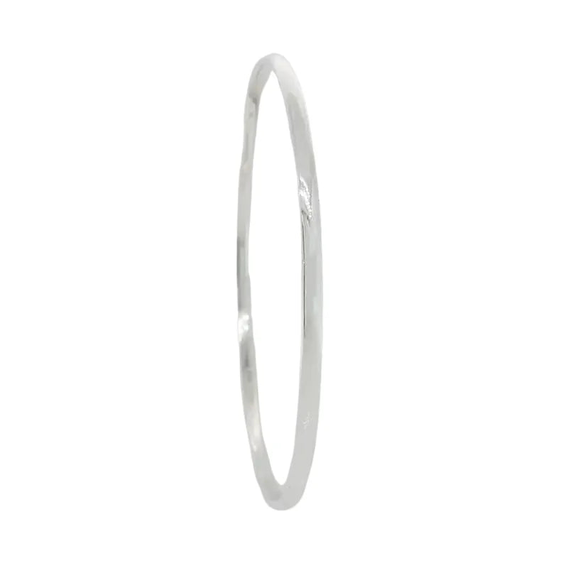 Sterling Silver Low Round Bangle 63mm 3mm Wide SEASPRAY