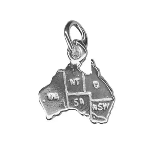 Sterling Silver Map Australia With States Charm SEASPRAY