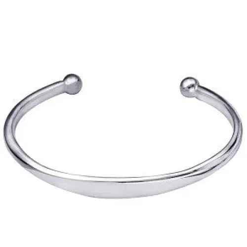 Sterling Silver Men's Surf Bangle with ID Plate