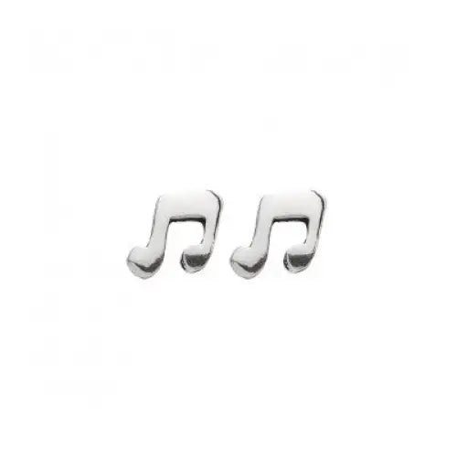 Sterling Silver Musical Notes Stud Earrings 5mm