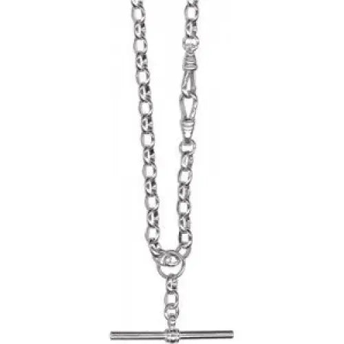 Sterling Silver Oval Belcher Fob Chain, 50cm