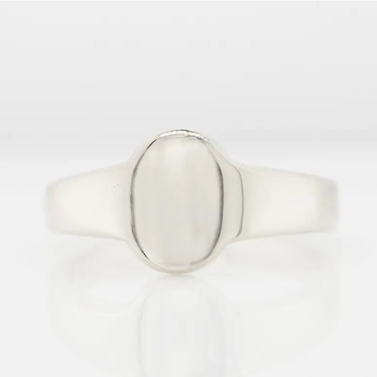 Sterling Silver Oval Signet Ring Size J 1/2