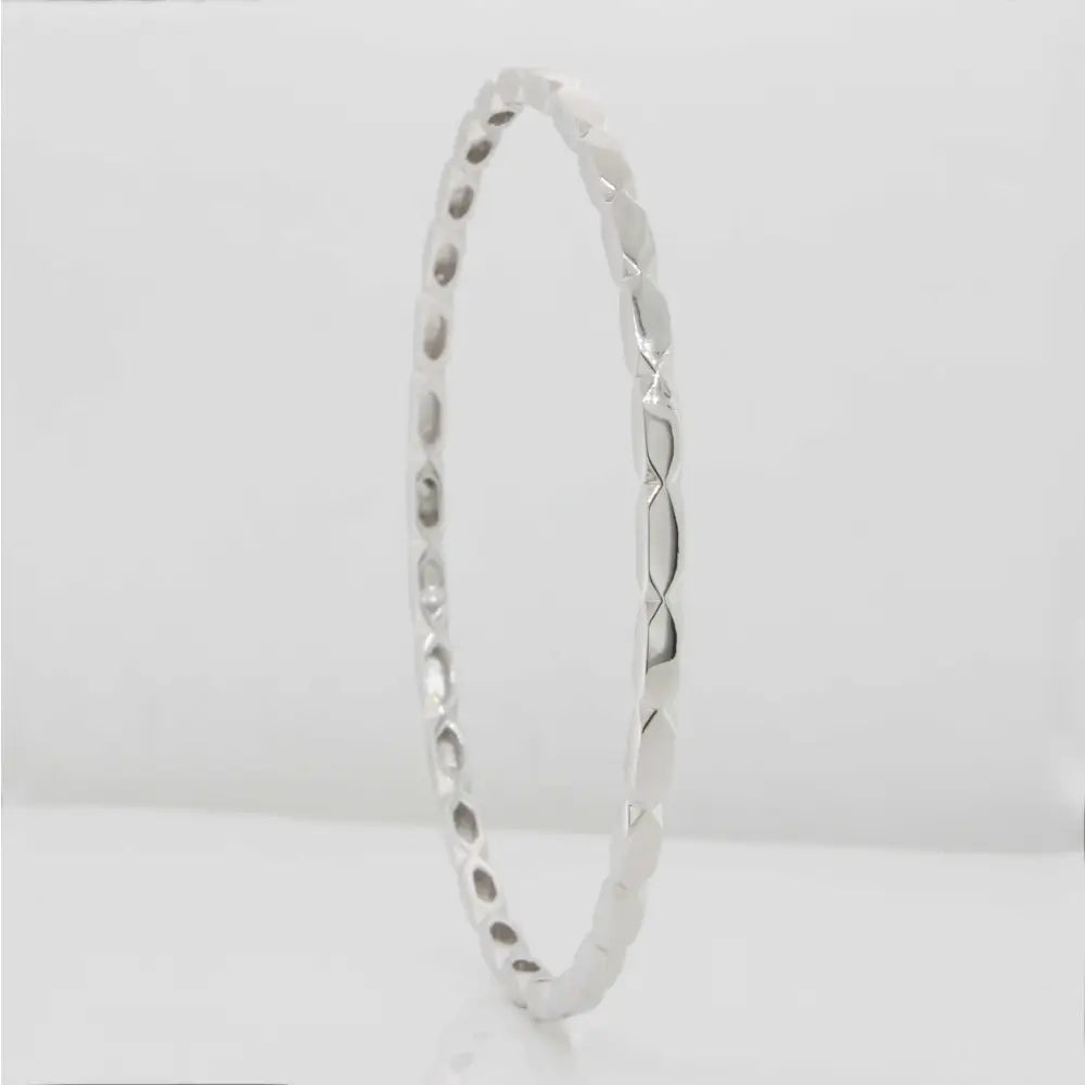 Sterling Silver Patterned 3mm Bangle 67mm Diameter