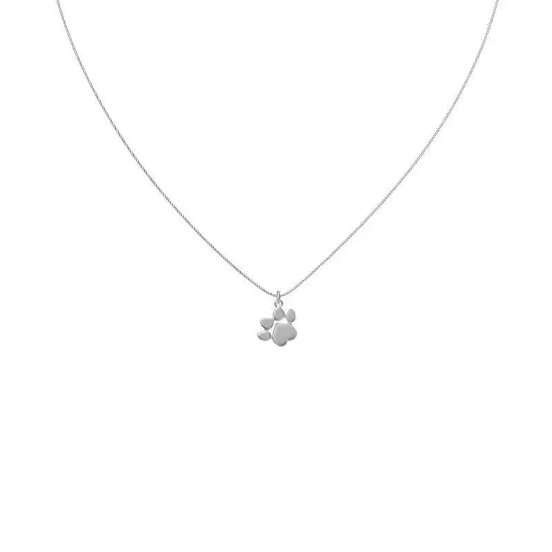 Sterling Silver Paw Print ’Best Friends’ Necklace