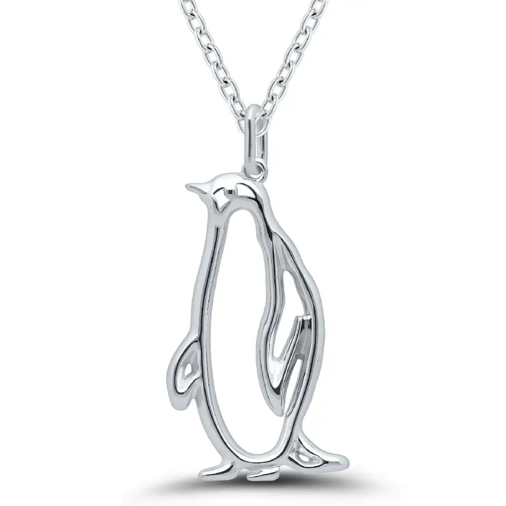 Sterling Silver Penguin Pendant on 45cm Chain SEASPRAY