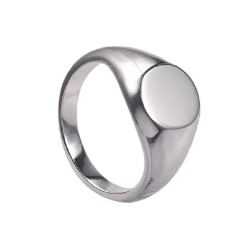 Sterling Silver Plain Small Oval Signet Ring Size V SEASPRAY