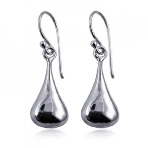 Sterling Silver Puff Teardrop Earring