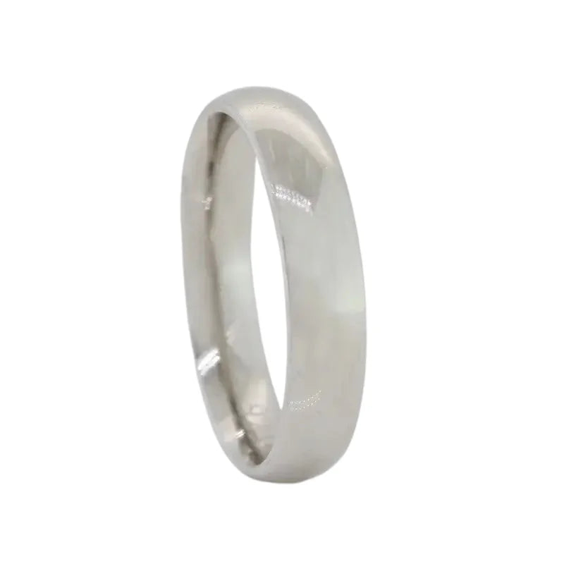 Sterling Silver Rhodium Plated 4mm Curved Ring SEASPRAY