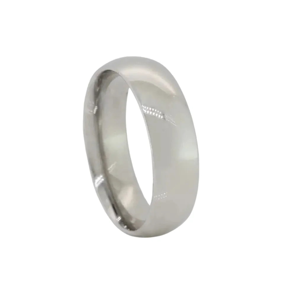 Sterling Silver Rhodium Plated Ring size Q 6MM SEASPRAY