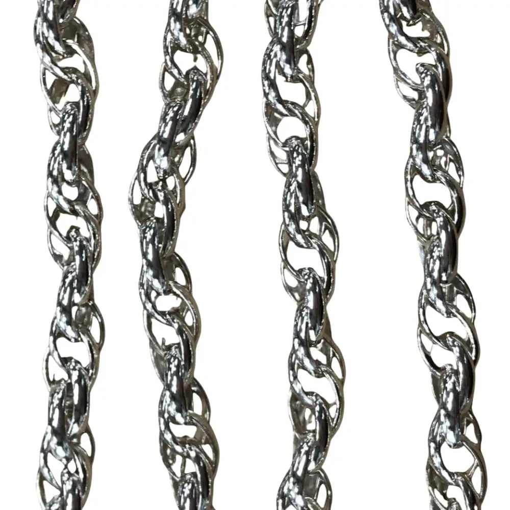 Sterling Silver Rope Chain Necklace, Finished with a 14mm Euro Bolt Ring. 50cm Length 30 Grams Weight