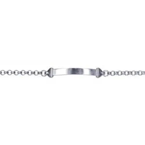 Sterling Silver Round Belcher Identification Bracelet 19cm