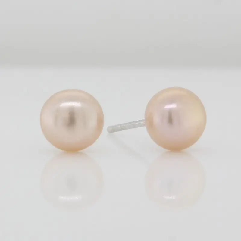 Sterling Silver Small Pink Fresh Water Pearl Studs