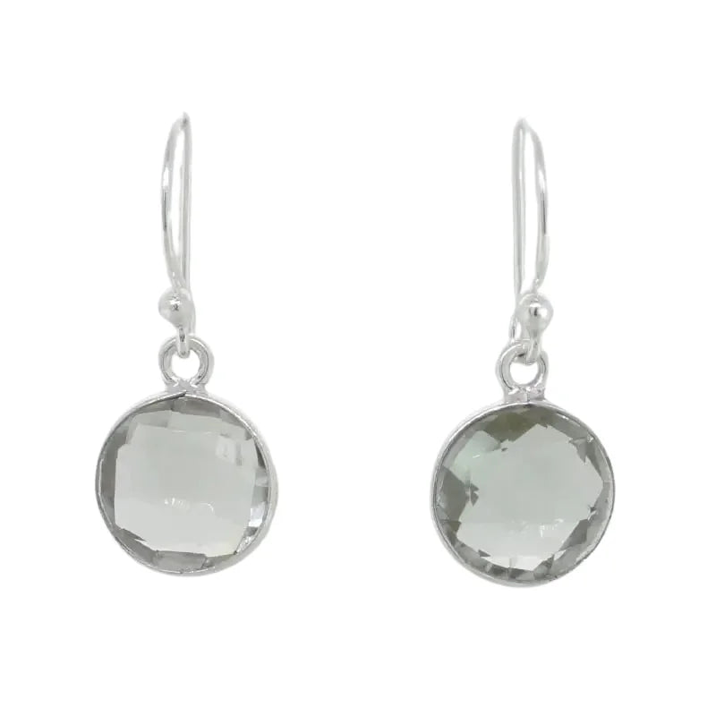 Sterling Silver Spectacle Set Round Checkerboard Faceted