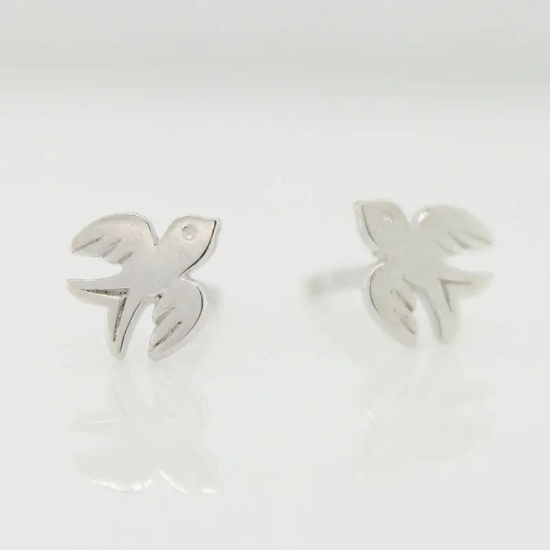 Sterling Silver Swallows Studs