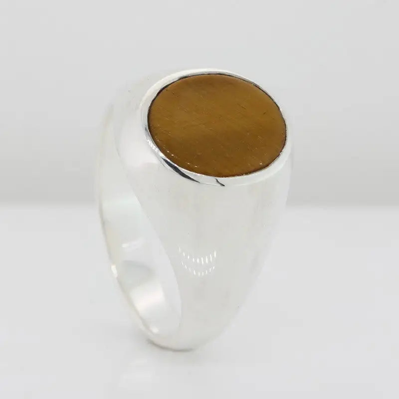 Sterling Silver Tigers Eye Ring 13mm Cushion