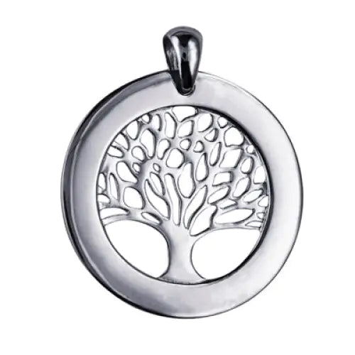 Sterling Silver Tree of Life Circular Disc Pendant SEASPRAY