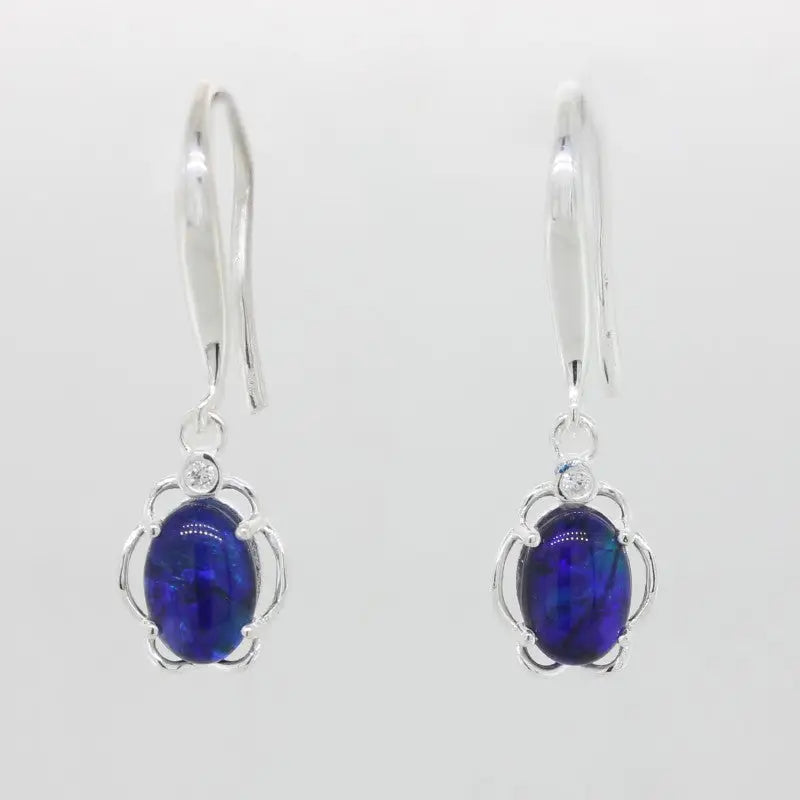 Sterling Silver Triplet Opal Earrings