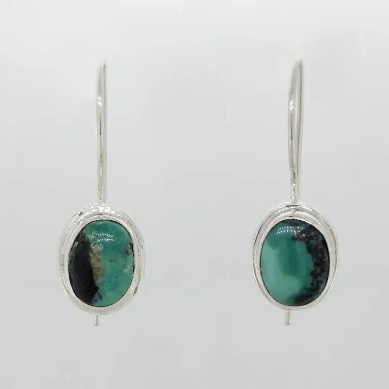 Sterling Silver & Turquoise French Hook Earrings