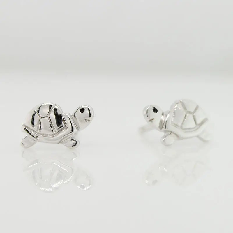 Sterling Silver Turtle Stud Earrings