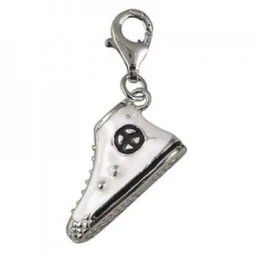 Sterling Silver White And Black Gym Boot Charm SEASPRAY