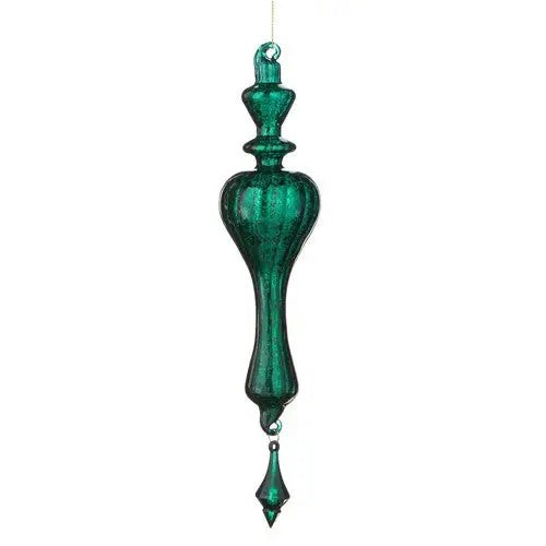 Tartan Tidings - 25cm/10" Finial With Drop Green