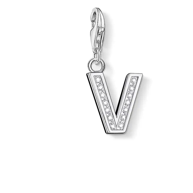 Thomas Sabo Charm Club Cubic Zirconia Letter " V "