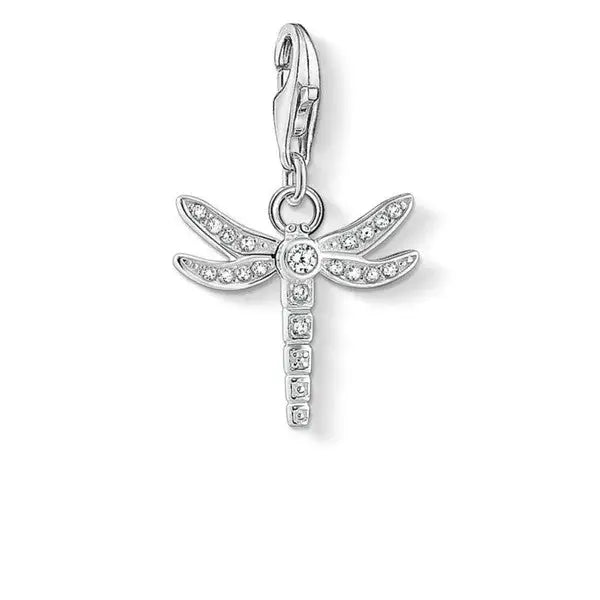 Thomas Sabo Charm Club Sterling Silver Cubic Zirconia Dragonfly Charm