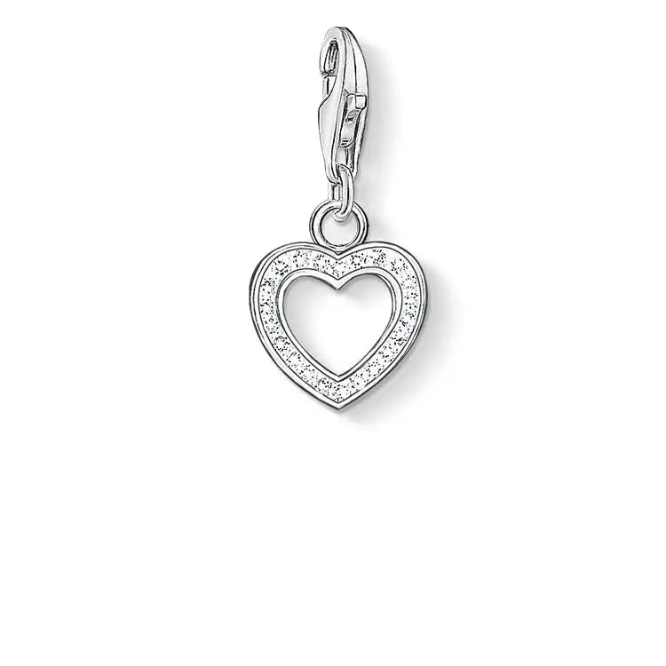 Thomas Sabo Charm Club  Sterling Silver Cubic Zirconia OPEN HEART  CC930