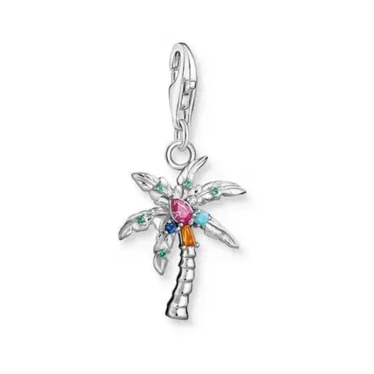 Thomas Sabo Charm Club Sterling Silver Multi Coloured Stone Palm Tree Charm CC1932