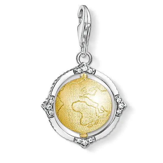 Thomas Sabo Charm Club Sterling Silver Spinning Gold Plated World Globe CC1711