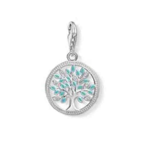 Thomas Sabo Charm Club Sterling Silver Tree of Life Turquoise Leaves CC1469