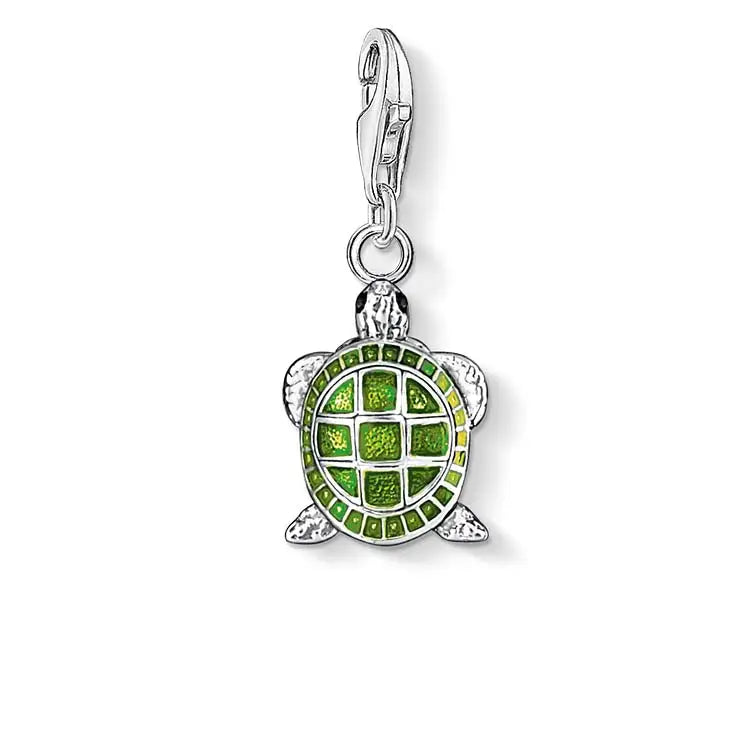 Thomas Sabo Charm Club Sterling Silver Turtle Charm with Green Enamel CC837