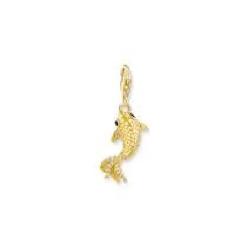 Thomas Sabo Charm Club Sterling Silver Yellow Gold Plated Cubic Zirconia Koi Fish CC1888