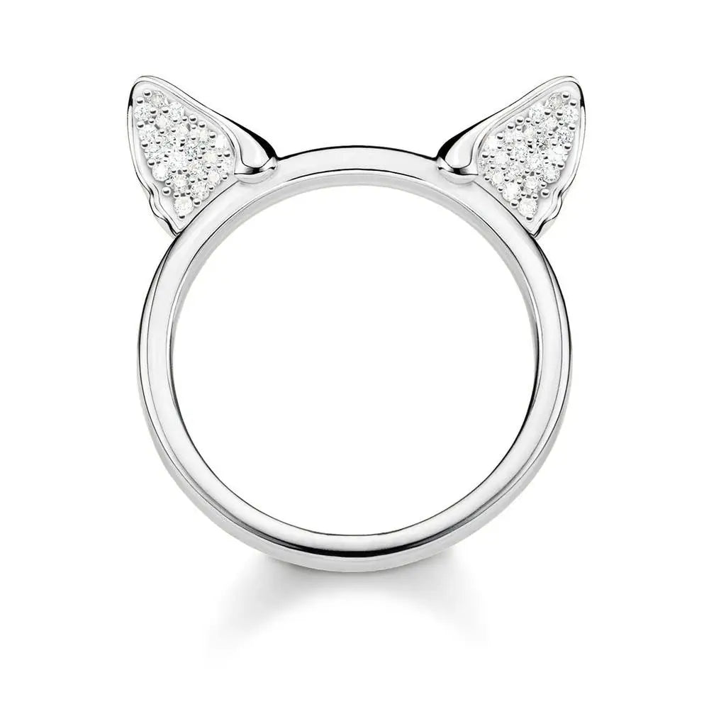 Thomas Sabo Sterling Silver Cubic Zirconia Cat Ears Ring