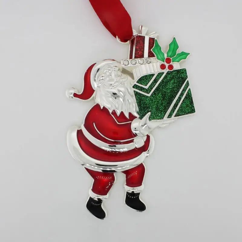 Whitehill - Hanging Santa with Presents Ornament 