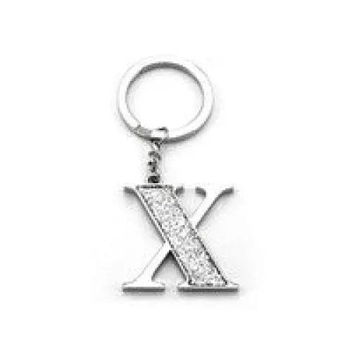 Whitehill Keyrings - Faux Silver Glitter Keyring "X"