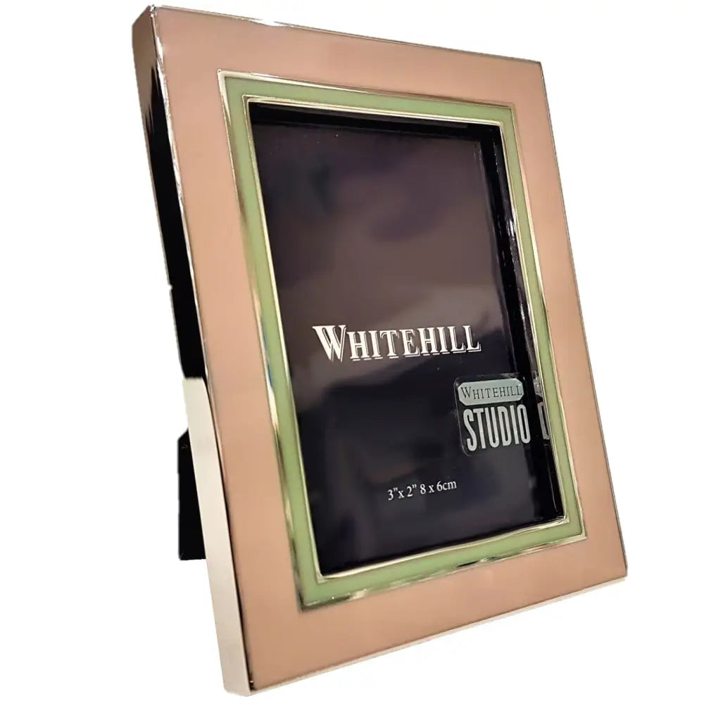 Whitehill Studio - "Georgie" Soft Pink Enamel & Silver Finish Photo Frame 8cm x 6cm