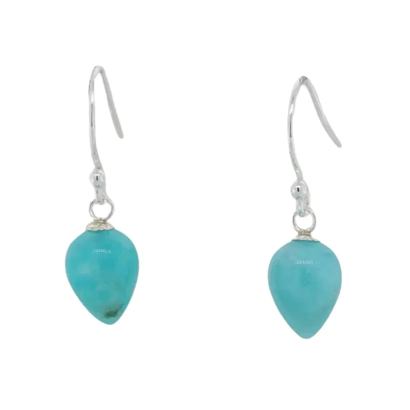 Sterling Silver Amazonite A+ Grade 10mm x 8mm Inverted Drop